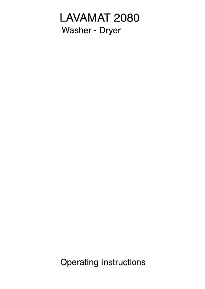 Page 1 de la notice Manuel utilisateur AEG Lavamat 2080 w