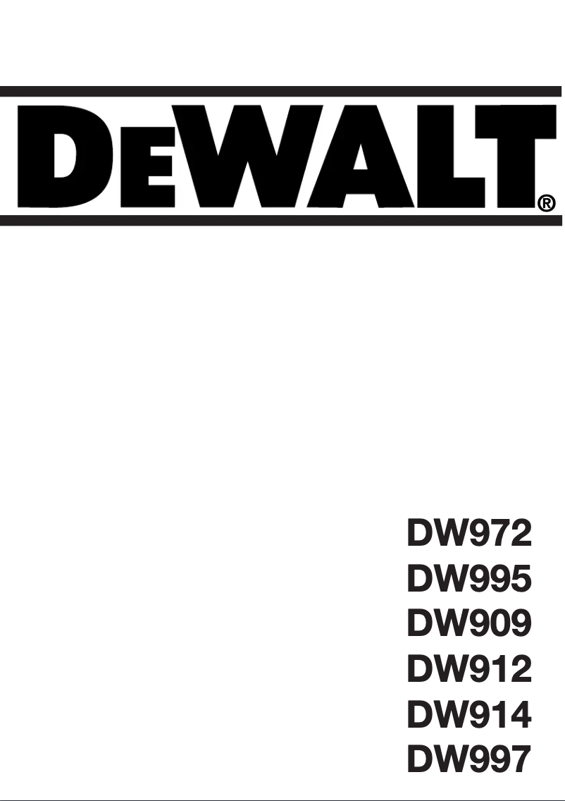 Page 1 de la notice Manuel utilisateur DeWalt DW909