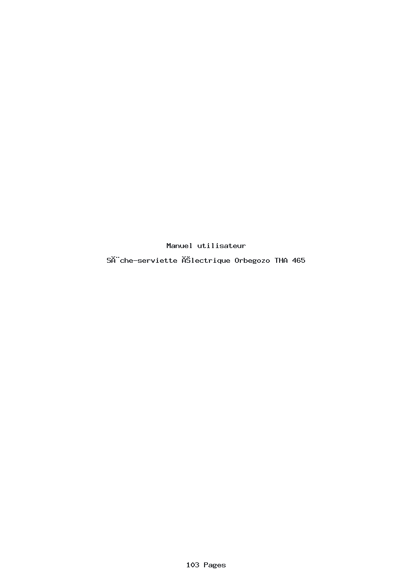 Page 1 de la notice Manuel utilisateur Orbegozo THA 465