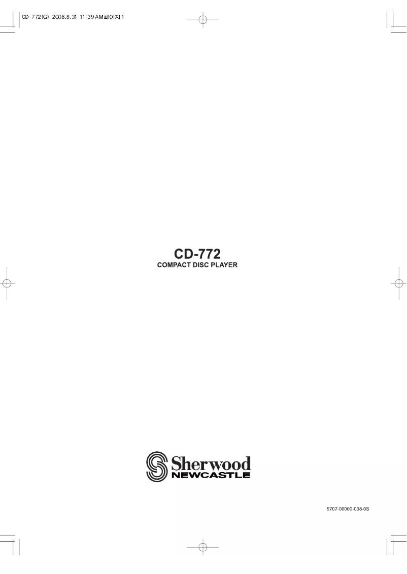 Page 1 de la notice Manuel utilisateur Sherwood CD-772