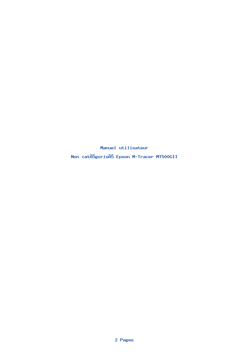 Page 1 de la notice Manuel utilisateur Epson M-Tracer MT500GII