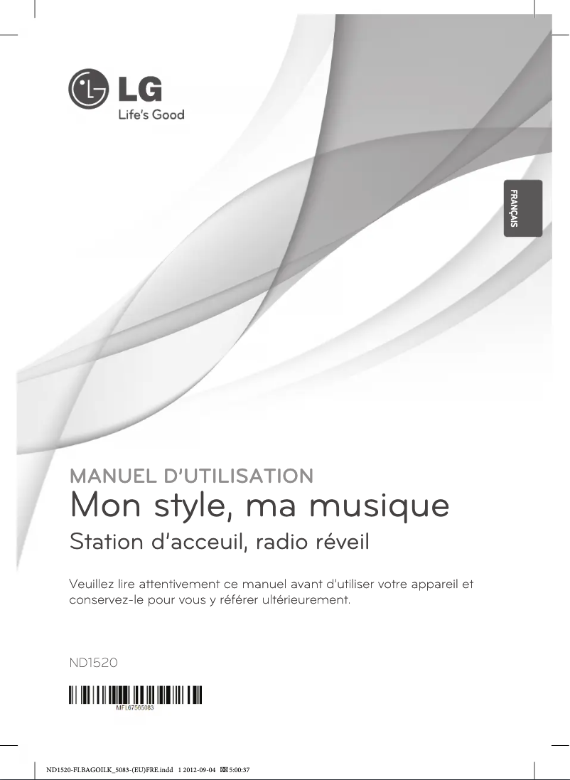 Page 1 de la notice Manuel utilisateur LG ND1520