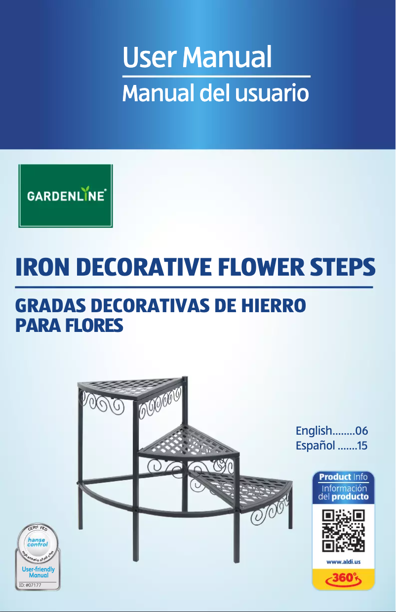 Page 1 de la notice Manuel utilisateur Gardenline Whirling Decorative Flower Steps 94229