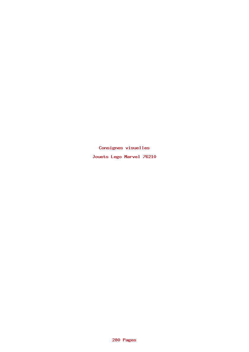 Page 1 de la notice Consignes visuelles Lego Marvel 76210