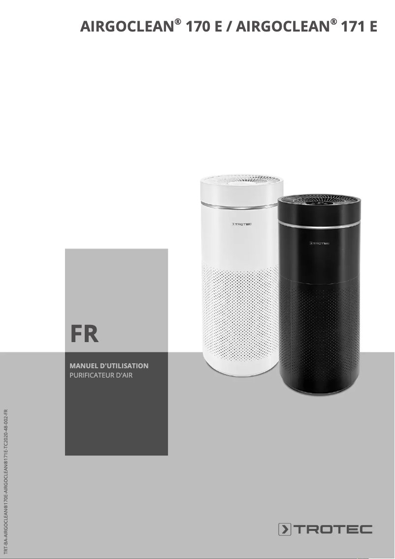 Page 1 de la notice Manuel utilisateur Trotec AirgoClean 171 E