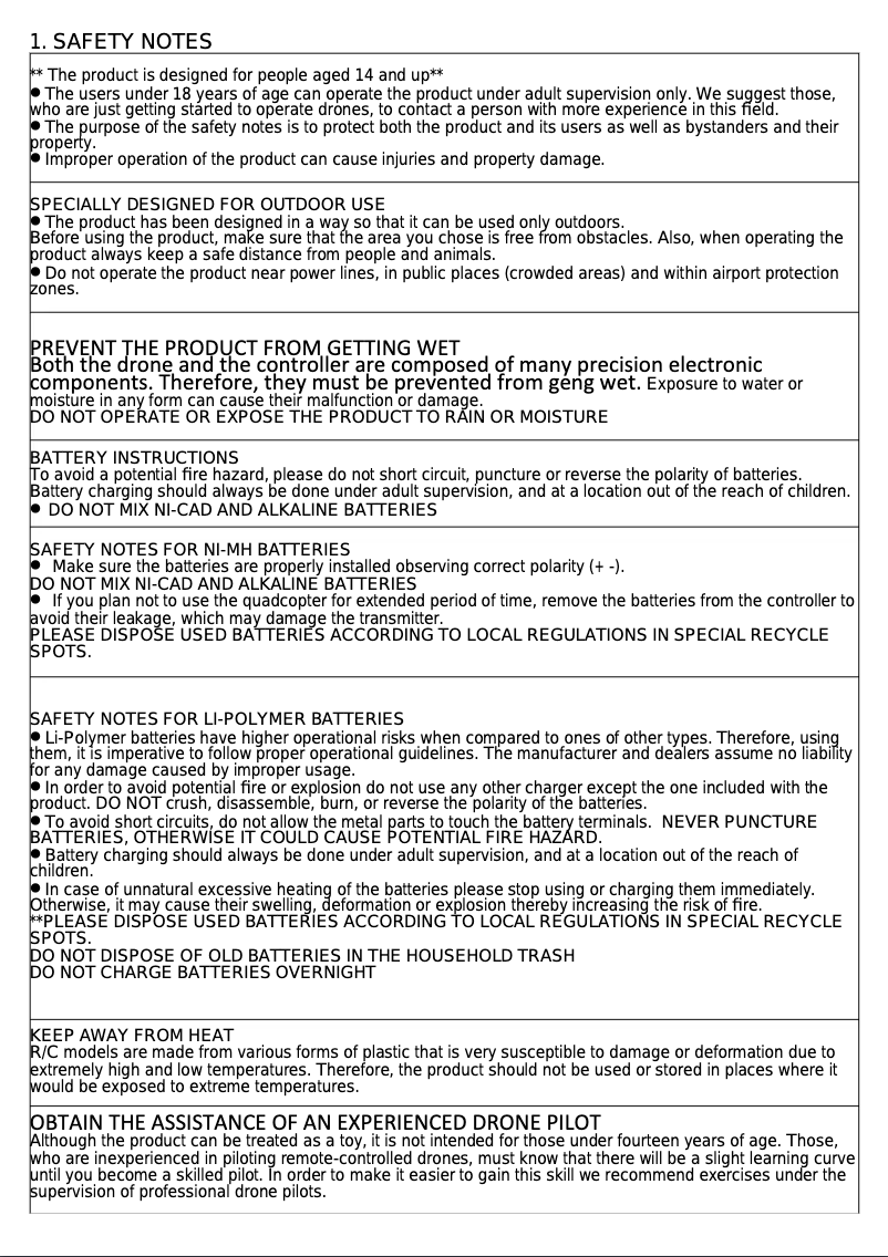 Página 1 del manual Manual de usuario Overmax X-bee drone 7.1