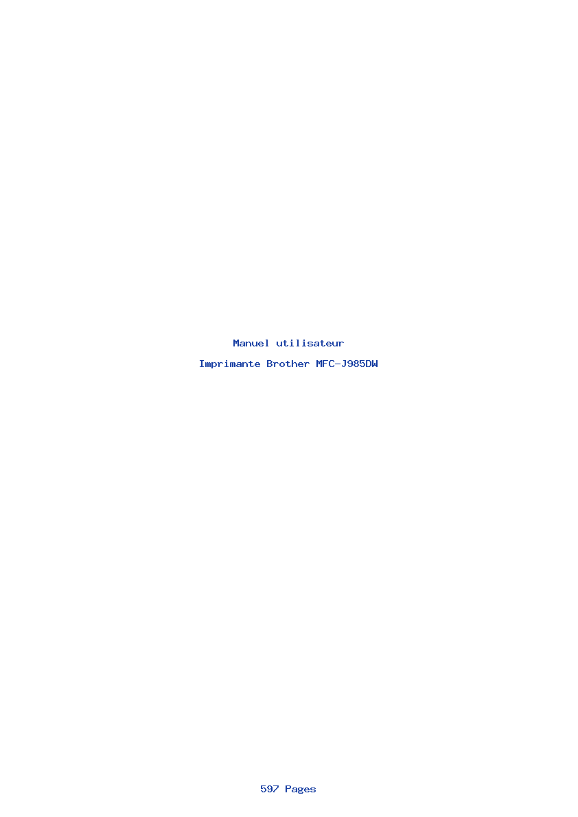 Page 1 de la notice Manuel utilisateur Brother MFC-J985DW