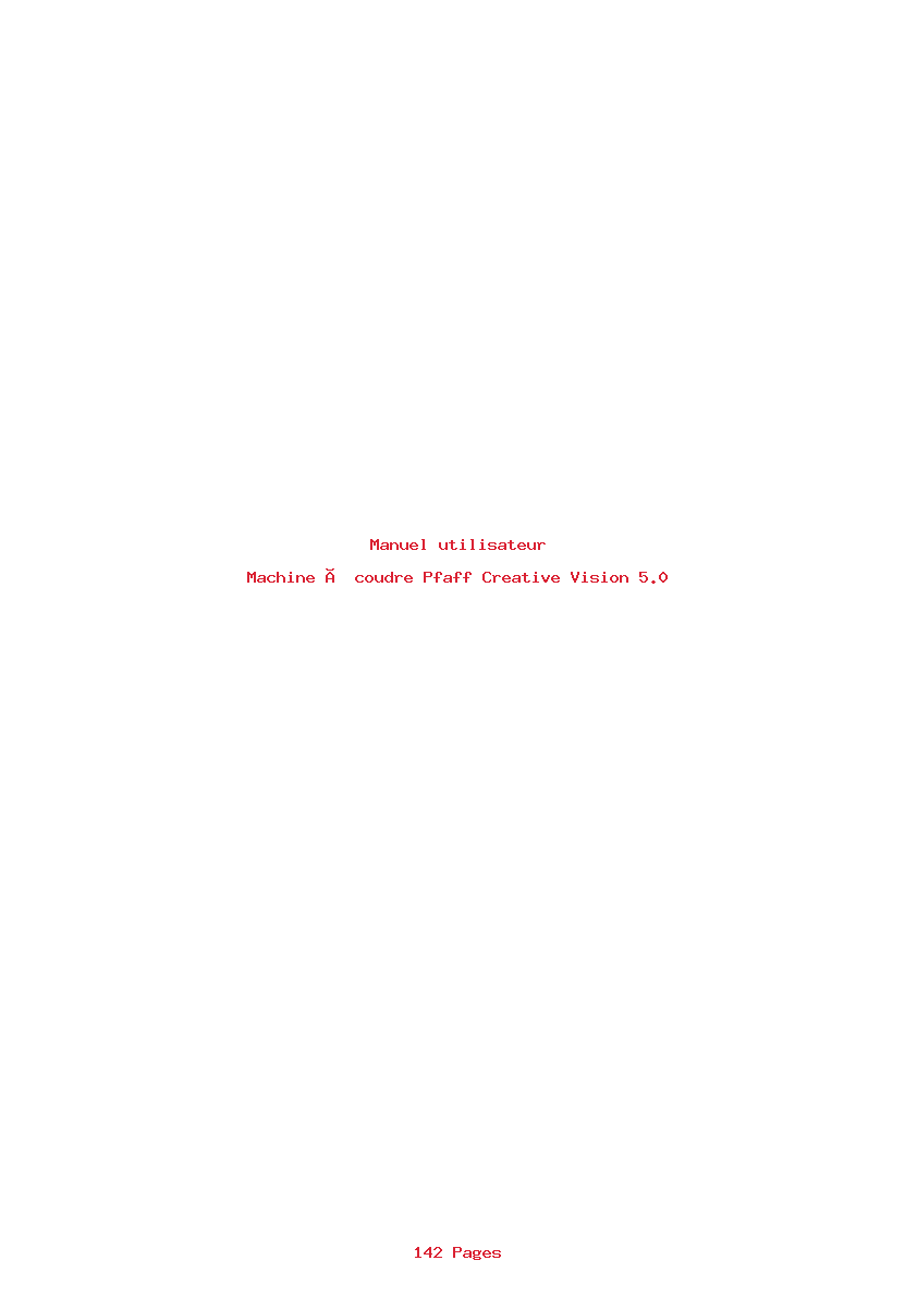 Page 1 de la notice Manuel utilisateur Pfaff Creative Vision 5.0