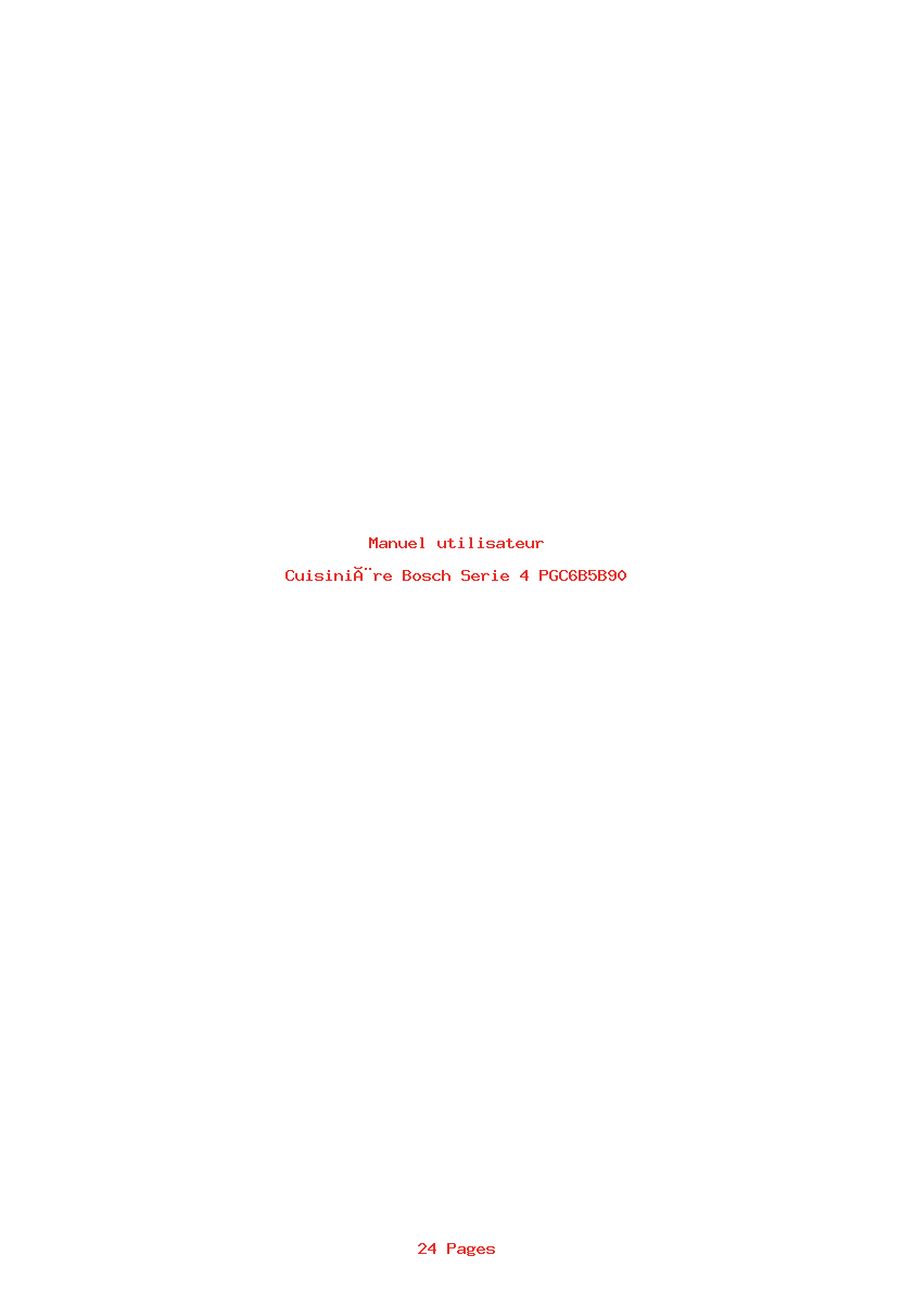 Page 1 de la notice Manuel utilisateur Bosch Serie 4 PGC6B5B90