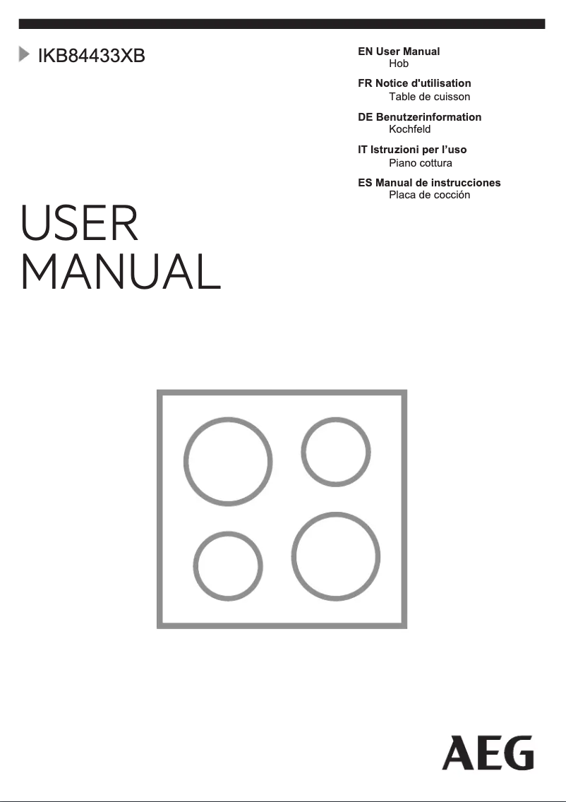 Page 1 de la notice Manuel utilisateur AEG IKB84433XB