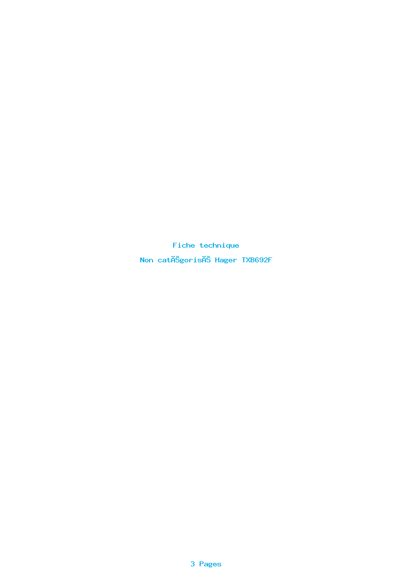 Image de la première page du manuel de l'appareil TXB692F