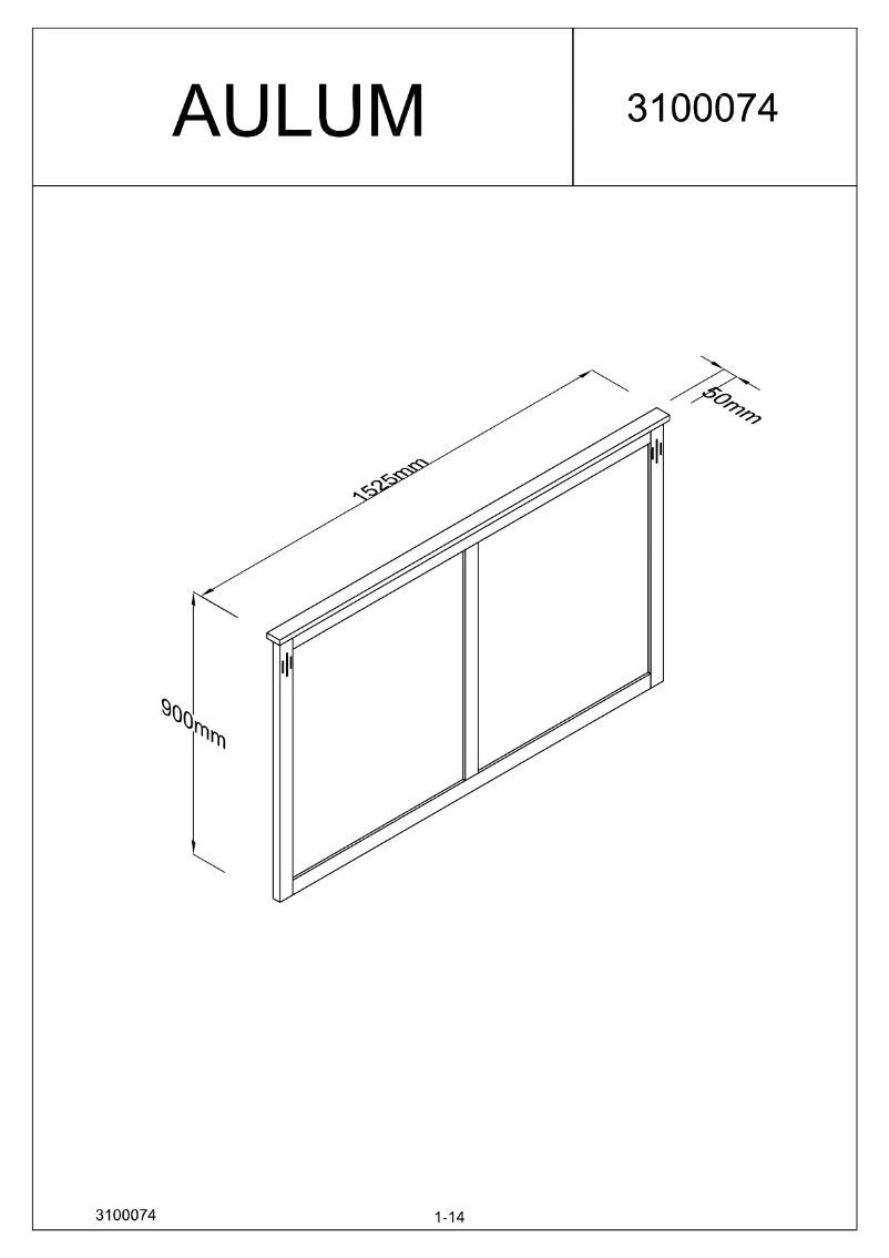 Page 1 de la notice Manuel utilisateur JYSK Aulum (150x90)
