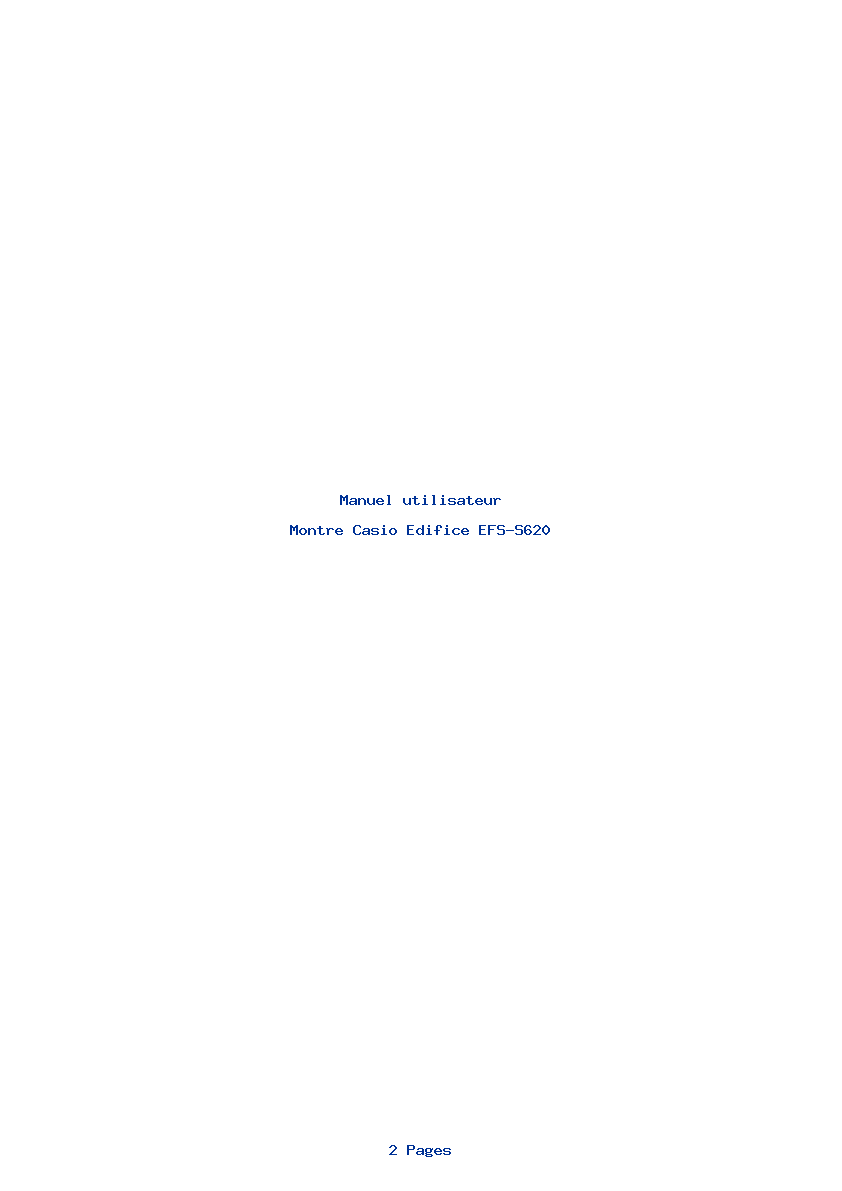 Page 1 de la notice Manuel utilisateur Casio Edifice EFS-S620