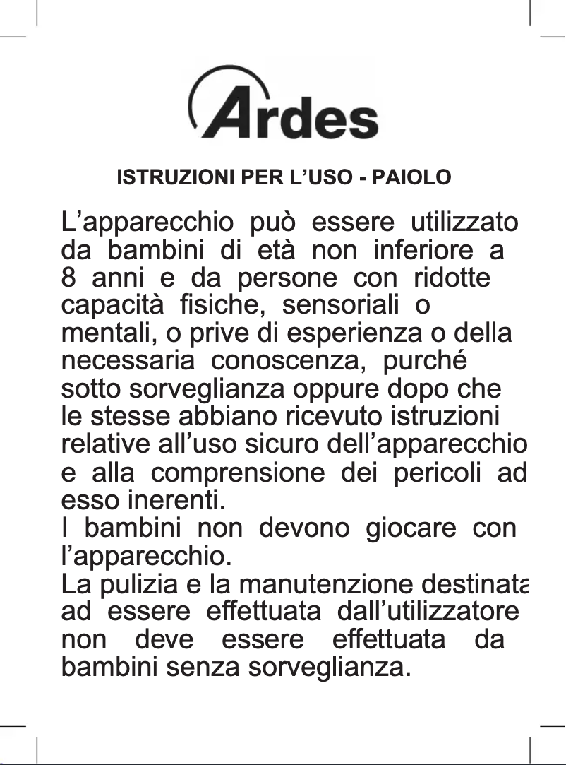 Page 1 de la notice Manuel utilisateur Ardes AR2440