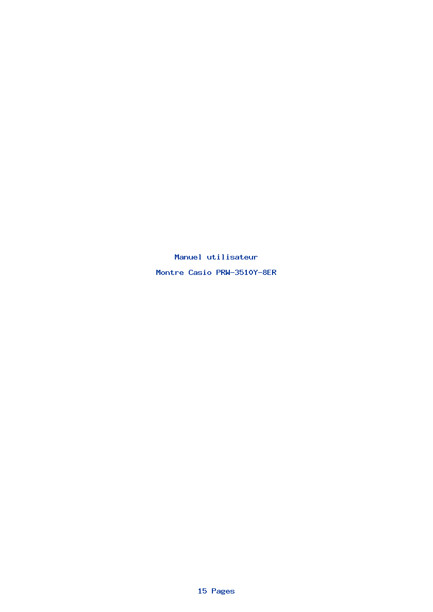Page 1 de la notice Manuel utilisateur Casio PRW-3510Y-8ER