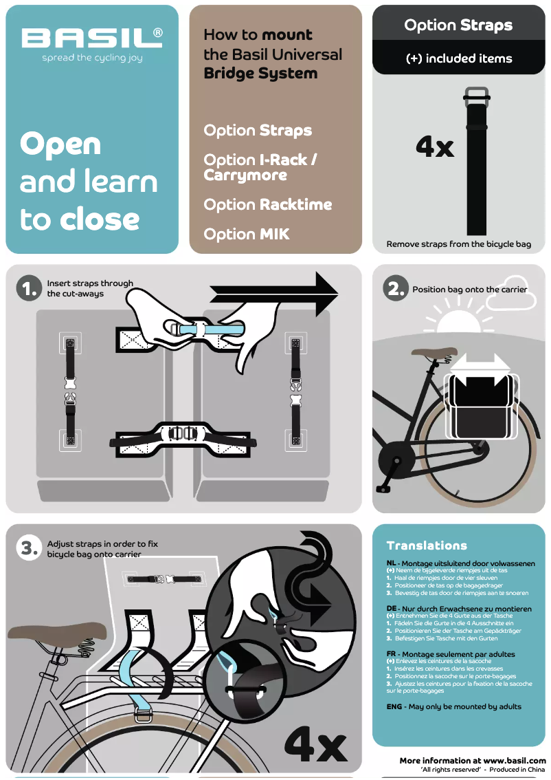Page 1 de la notice Manuel utilisateur Basil Miles