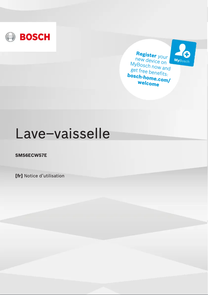 Page 1 de la notice Manuel utilisateur Bosch SMS6ECW57E