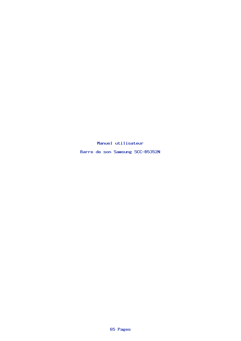 Page 1 de la notice Manuel utilisateur Samsung SCC-B5352N