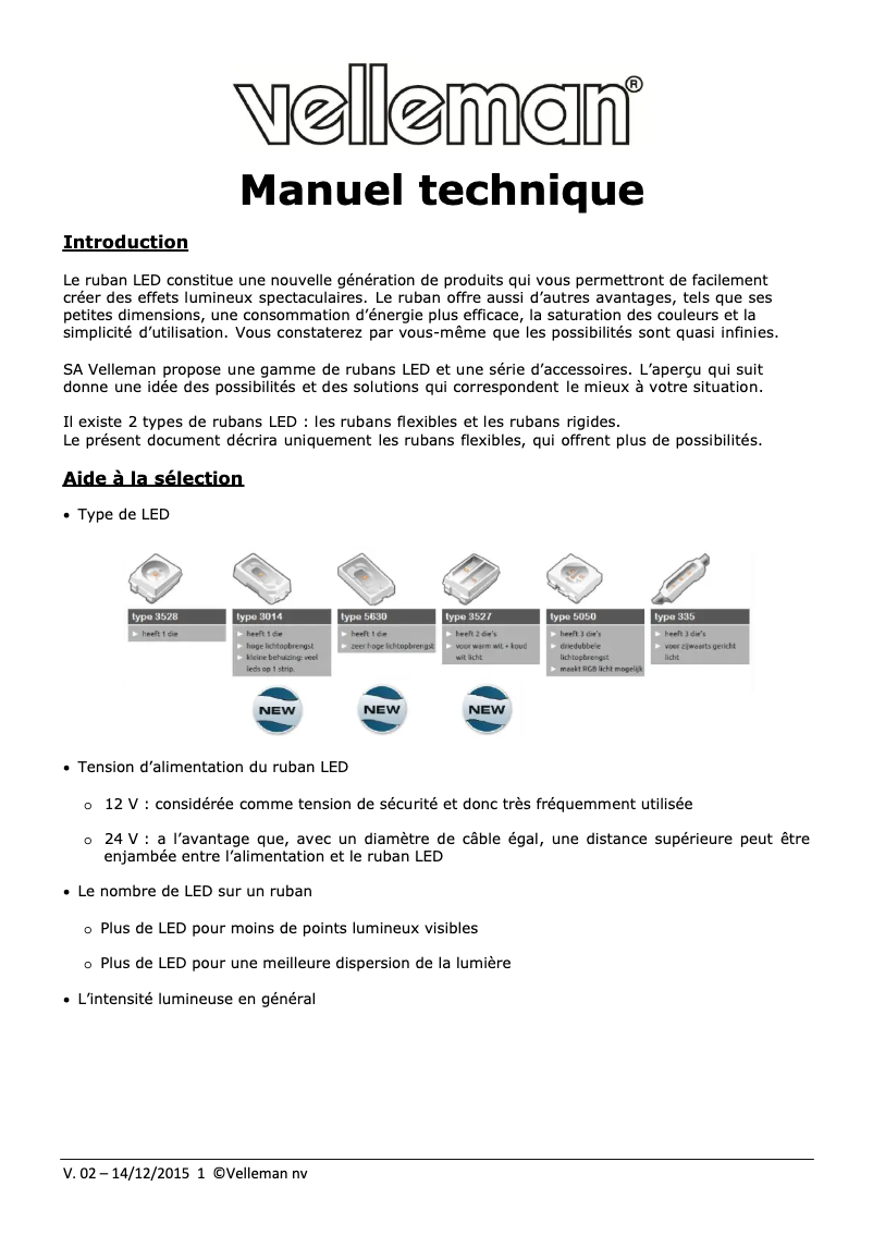 Page 1 de la notice Mode d'emploi Velleman LB12M130CWN