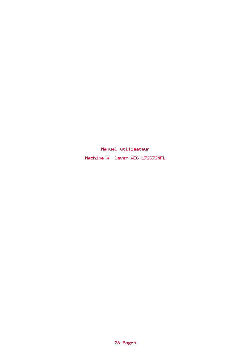 Page 1 de la notice Manuel utilisateur AEG L72672NFL