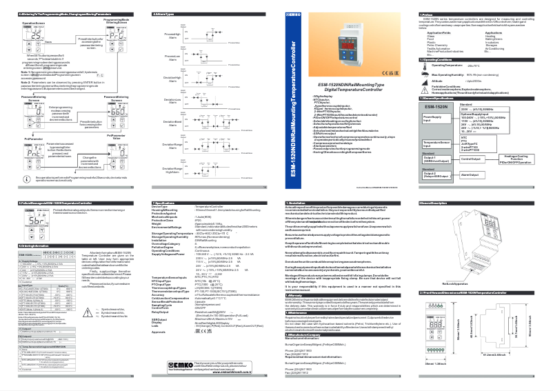 Page 1 de la notice Manuel utilisateur Emko ESM-1520-N