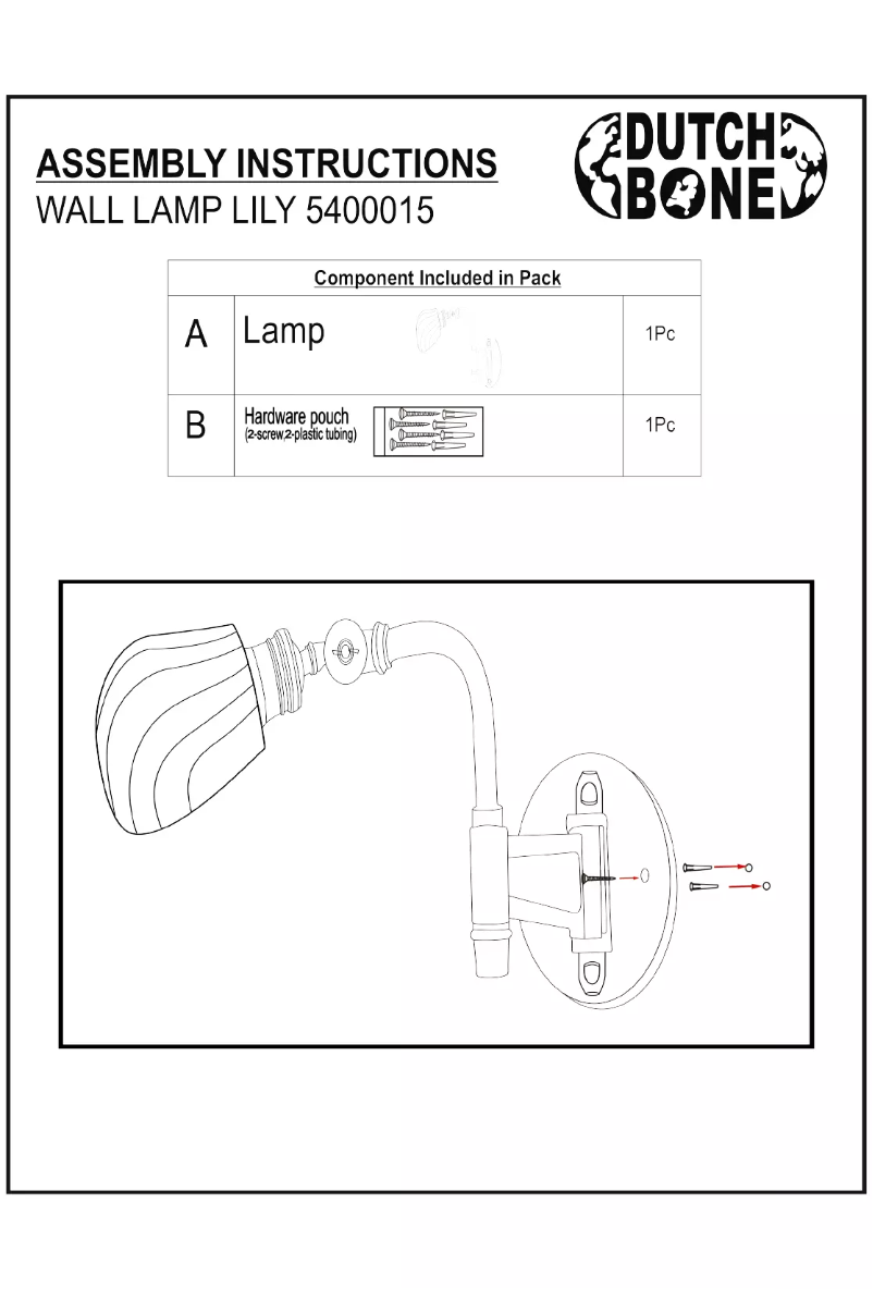 Page 1 de la notice Manuel utilisateur Dutchbone Lily
