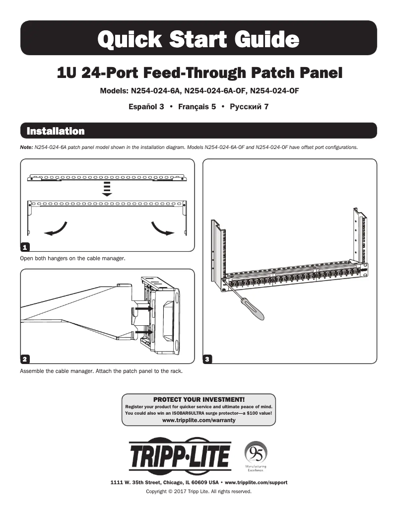 Page 1 de la notice Manuel utilisateur Tripp Lite N254-024-6A