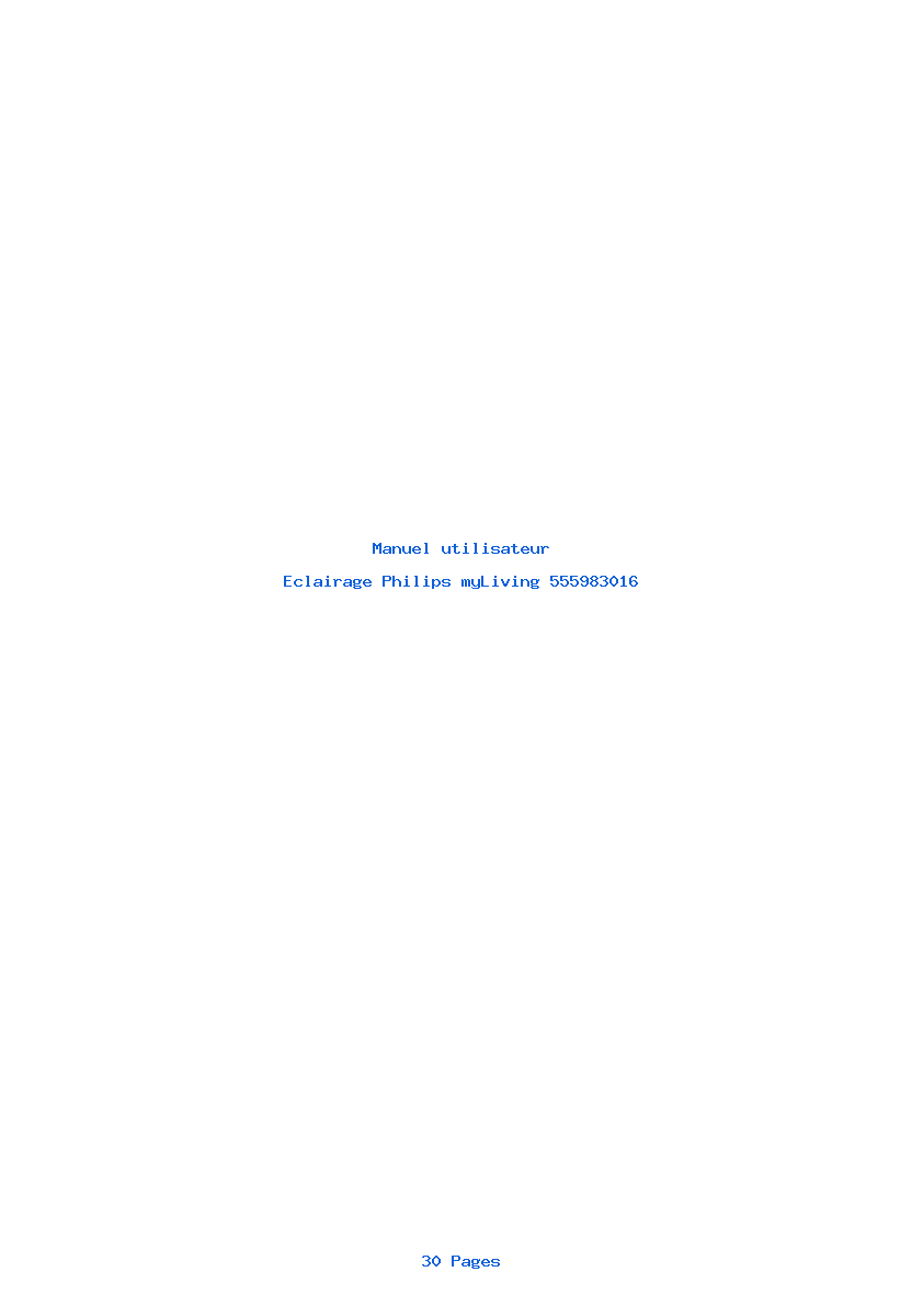 Page 1 de la notice Manuel utilisateur Philips myLiving 555983016