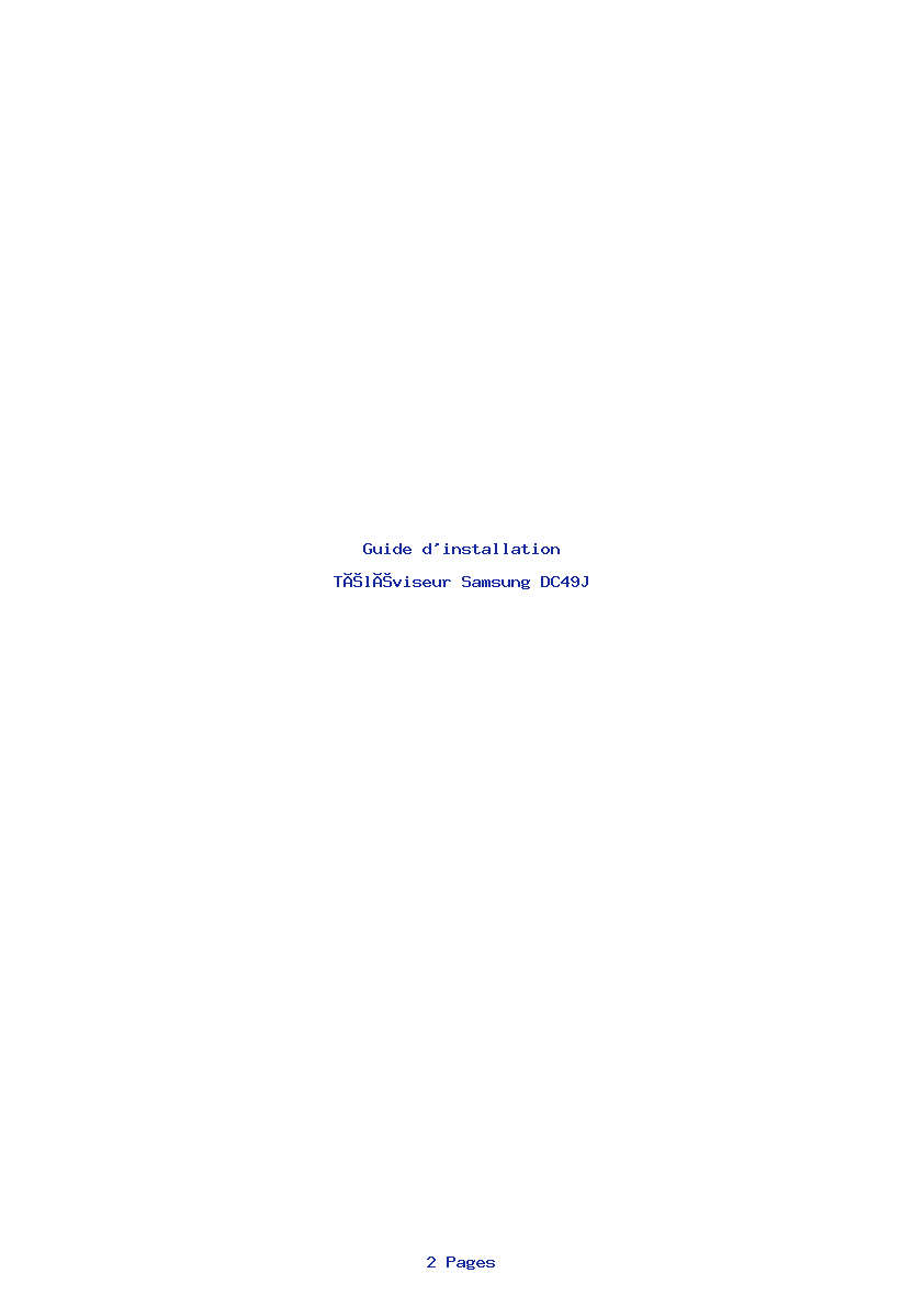 Page 1 de la notice Guide d'installation Samsung DC49J