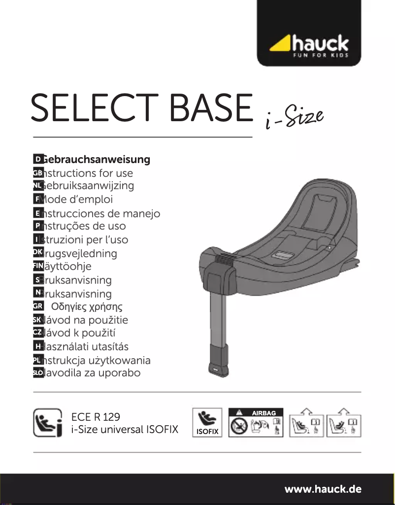Page 1 de la notice Manuel utilisateur Hauck Select Base
