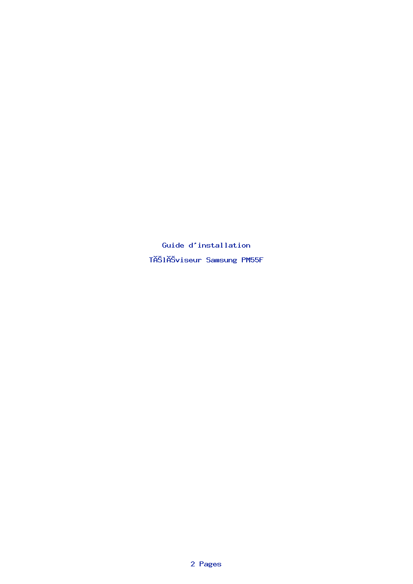 Page 1 de la notice Guide d'installation Samsung PM55F