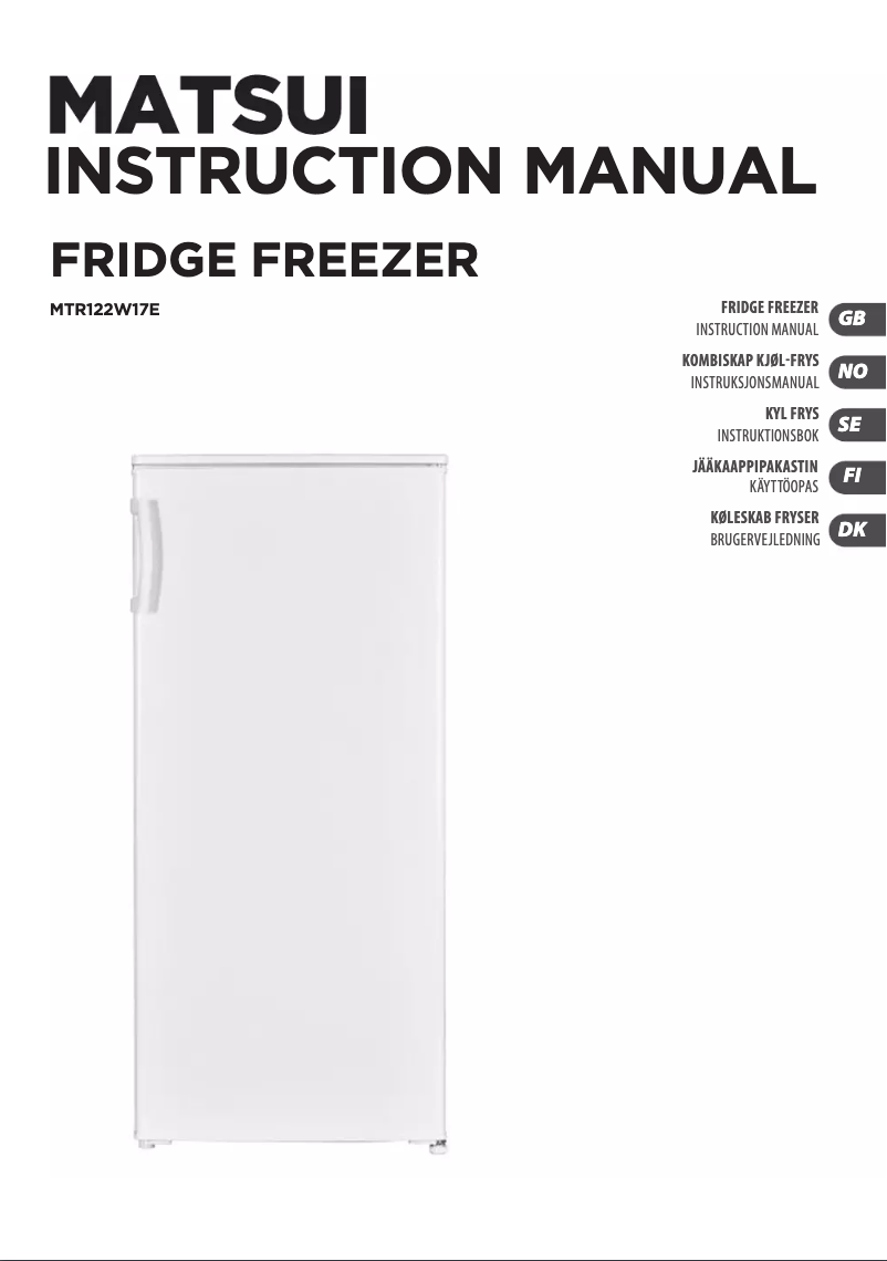 Page 1 de la notice Manuel utilisateur Matsui MTR122W17E