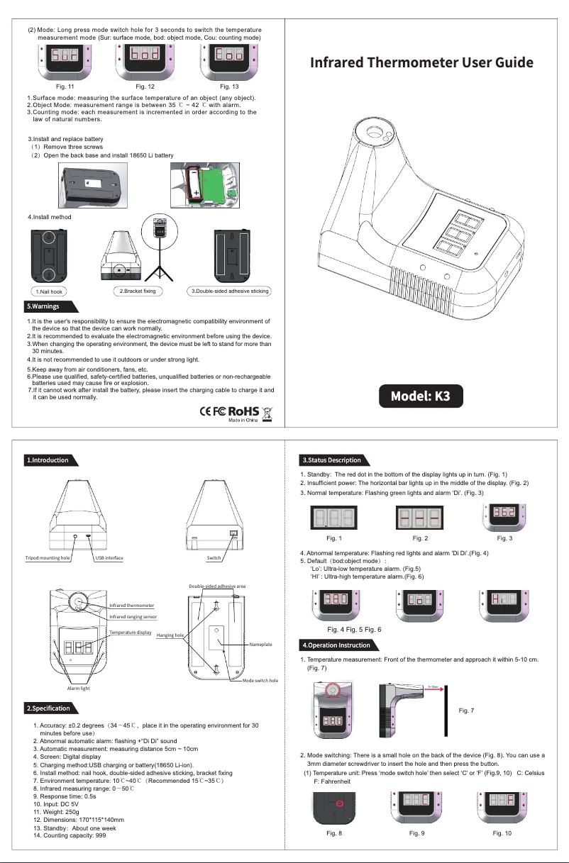 Image de la première page du manuel de l'appareil K3