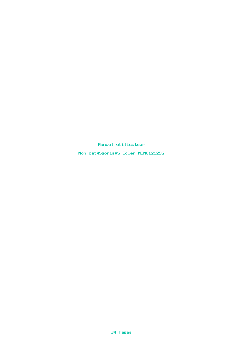 Page 1 de la notice Manuel utilisateur Ecler MIMO1212SG