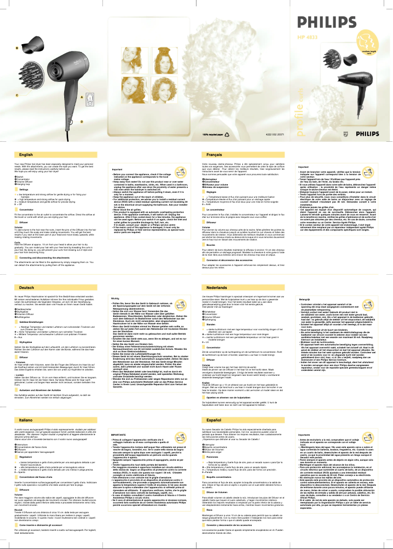 Página 1 del manual Manual de usuario Philips HP4833
