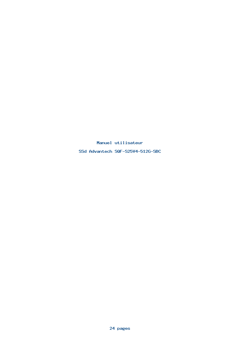 Page 1 de la notice Manuel utilisateur Advantech SQF-S25V4-512G-SBC