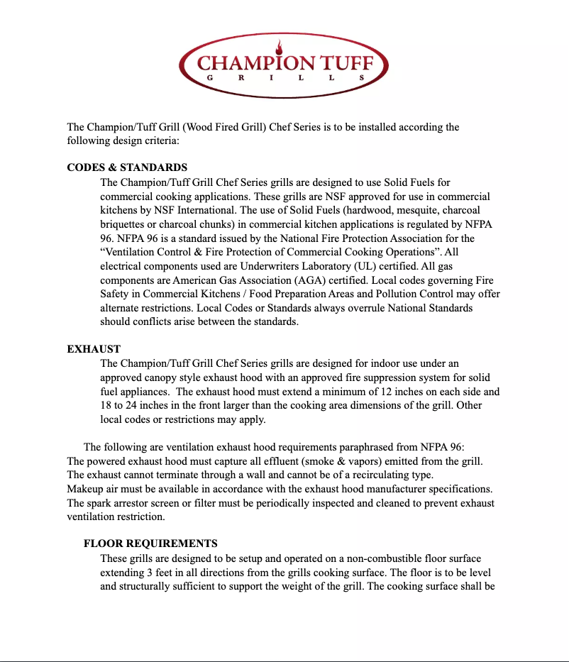 Página 1 del manual Manual de usuario Champion Tuff Grills CG 64