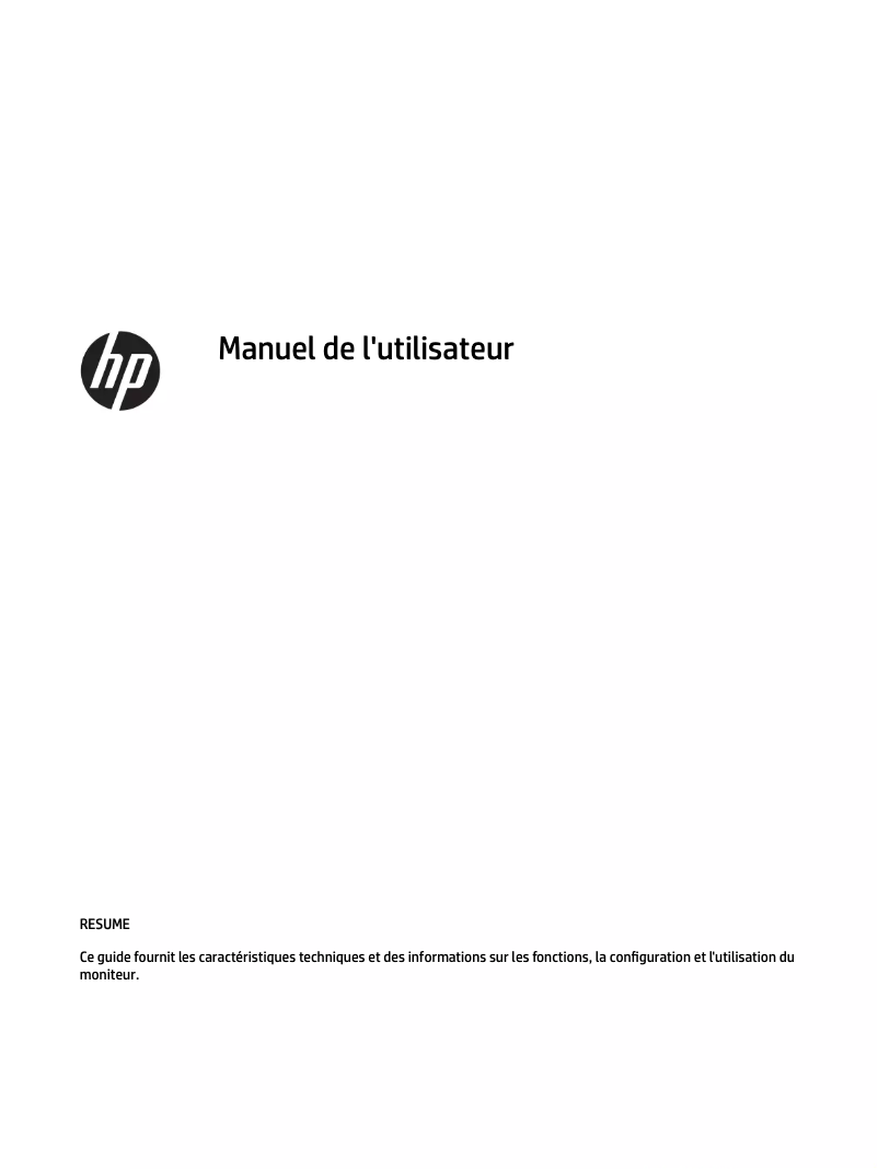 Page 1 de la notice Manuel utilisateur HP E27m G4