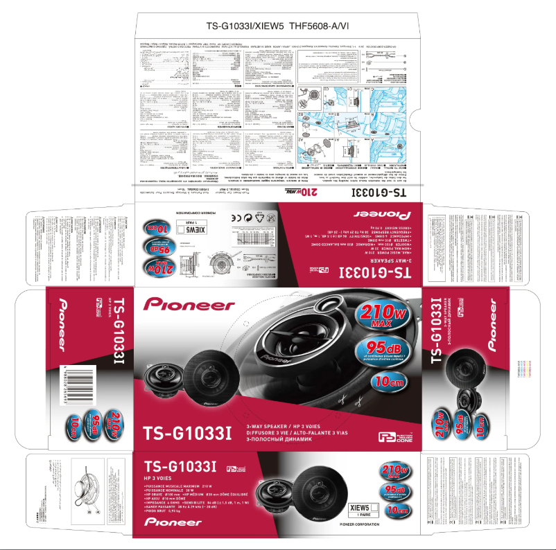 Page 1 de la notice Manuel utilisateur Pioneer TS-G1033i