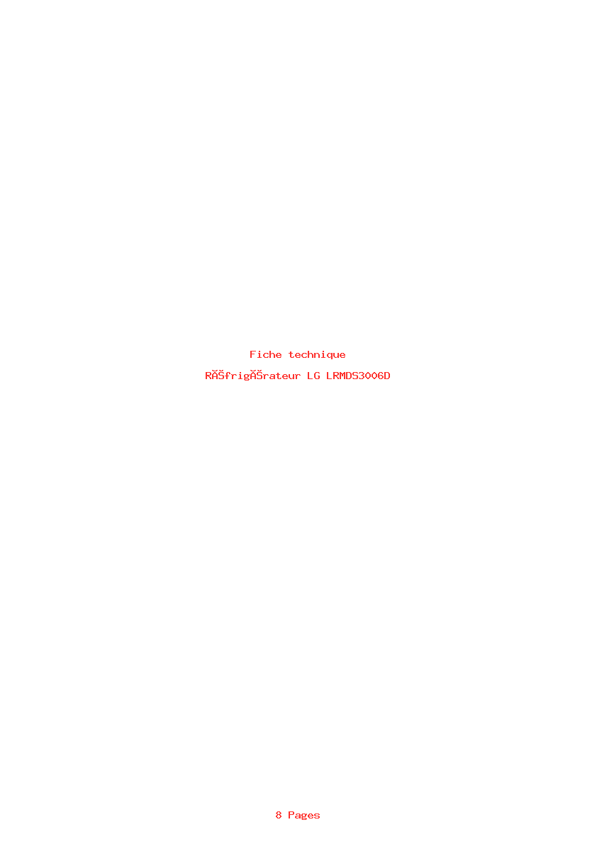 Image de la première page du manuel de l'appareil LRMDS3006D