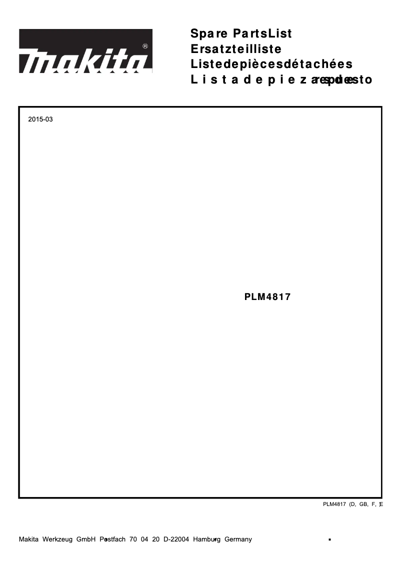 Page 1 de la notice Mode d'emploi Makita PLM4817