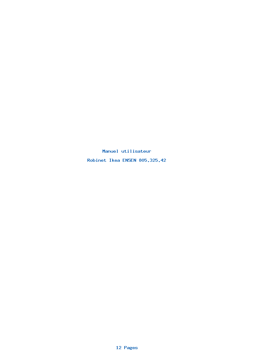 Page 1 de la notice Manuel utilisateur Ikea ENSEN 805.325.42