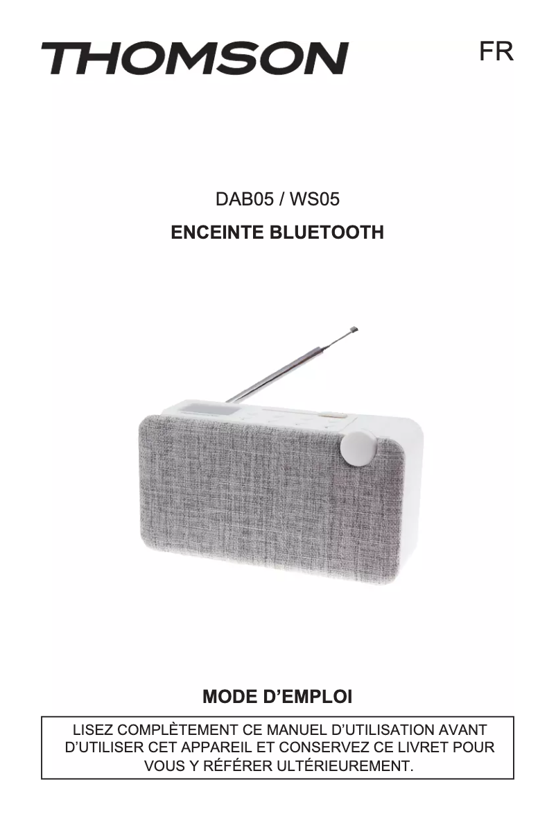 Page 1 de la notice Manuel utilisateur Thomson RT205