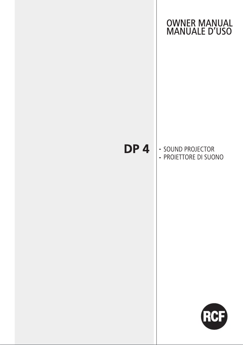Page 1 de la notice Manuel utilisateur RCF DP 4