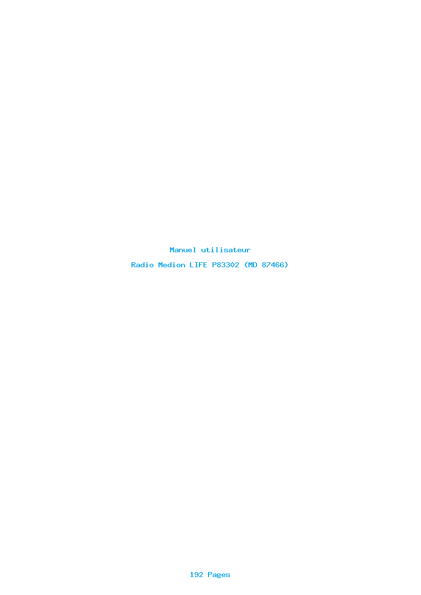 Page 1 de la notice Manuel utilisateur Medion LIFE P83302 (MD 87466)