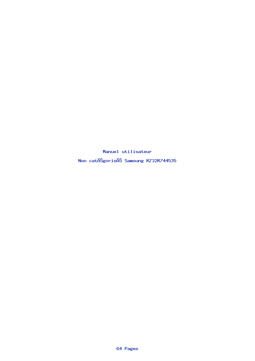 Image de la première page du manuel de l'appareil RZ32R744535