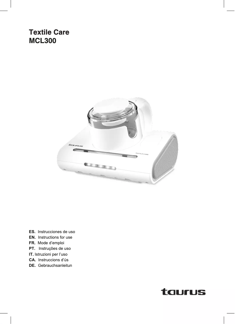 Page 1 de la notice Manuel utilisateur Taurus Textile Care MCL300