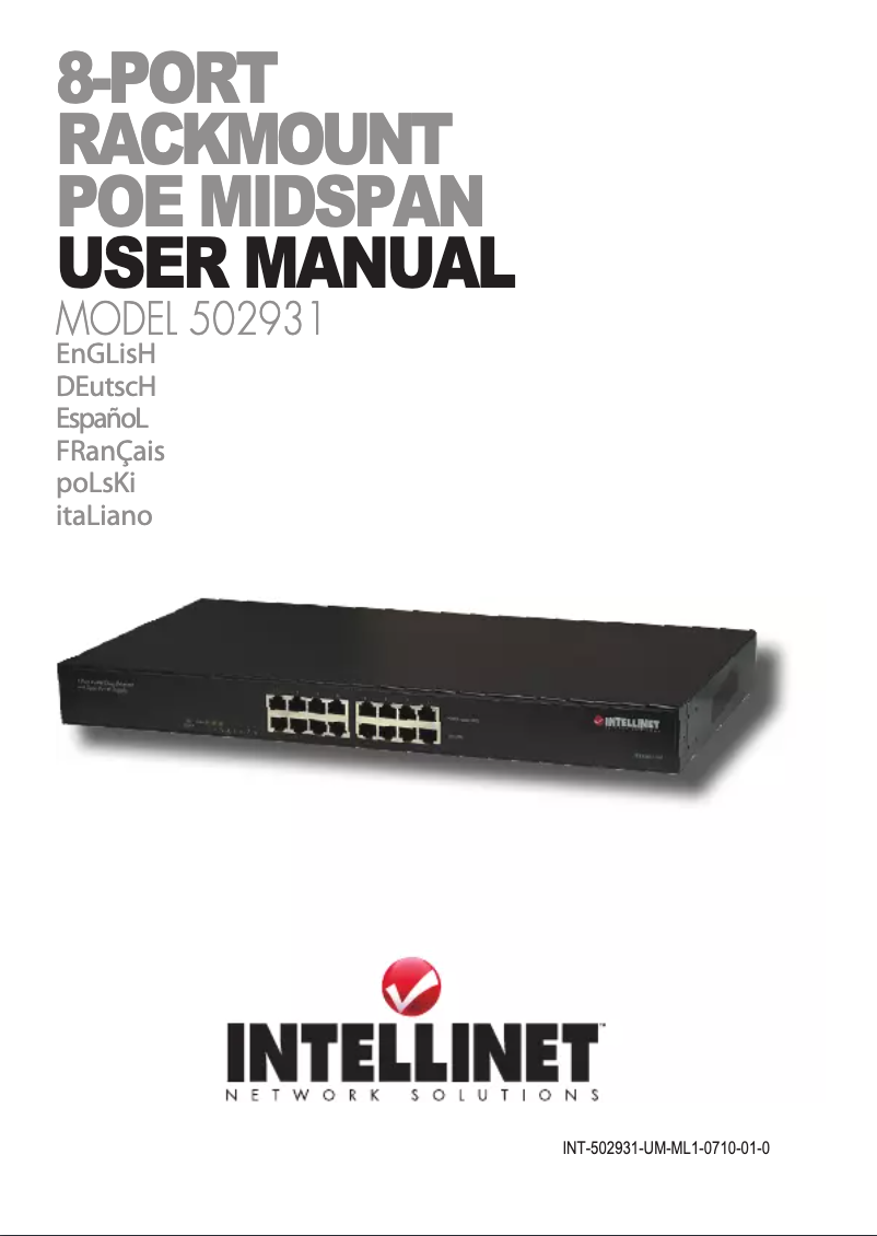 Page 1 de la notice Manuel utilisateur Intellinet 502931