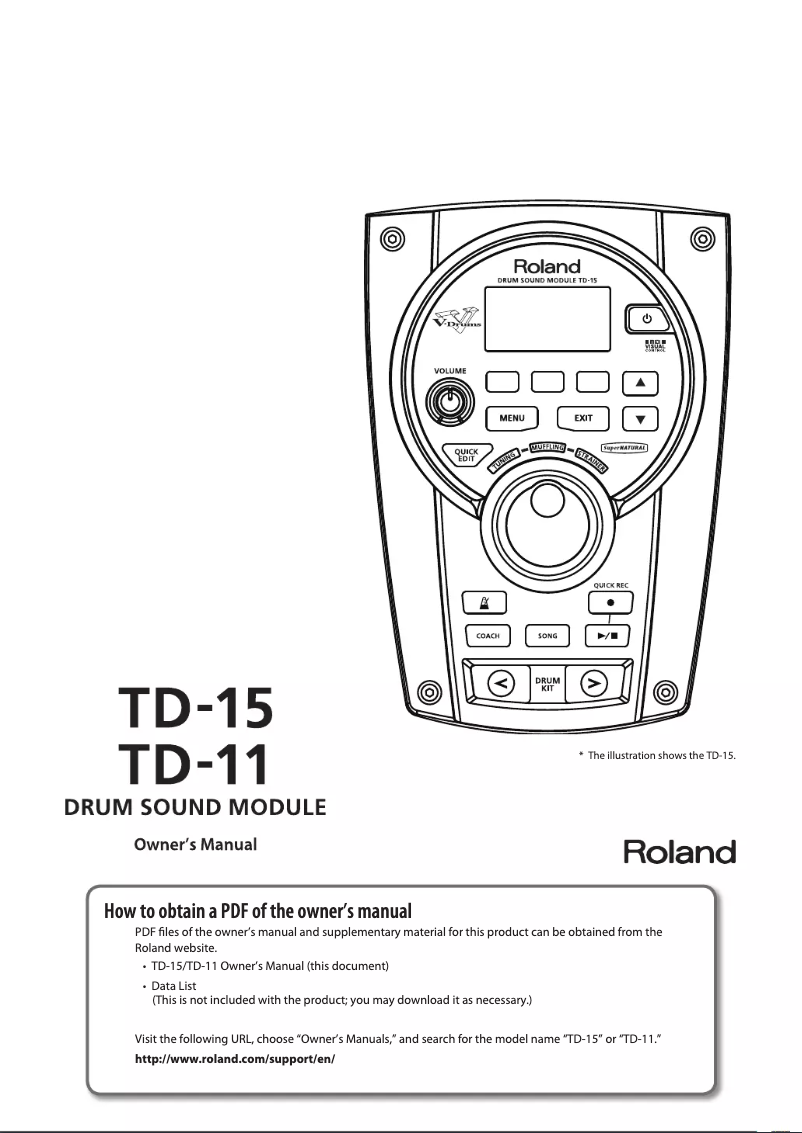Page 1 de la notice Manuel utilisateur Roland TD-15KV