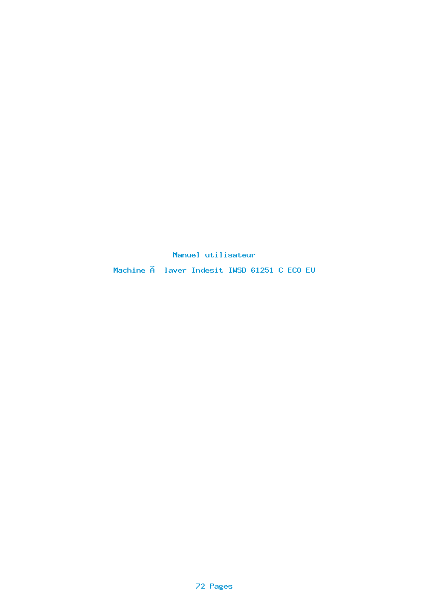 Page 1 de la notice Manuel utilisateur Indesit IWSD 61251 C ECO EU